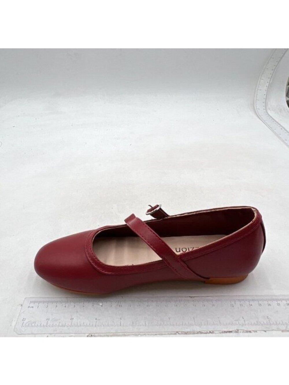 Pazzion Wine Round Toe Mary Janes Strap Buckled Ballet Flats Vintage Shoe